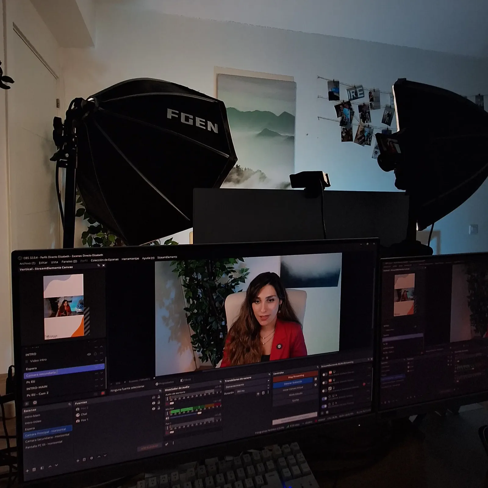 Equipo de Naxa Digital grabando un directo con iluminación profesional